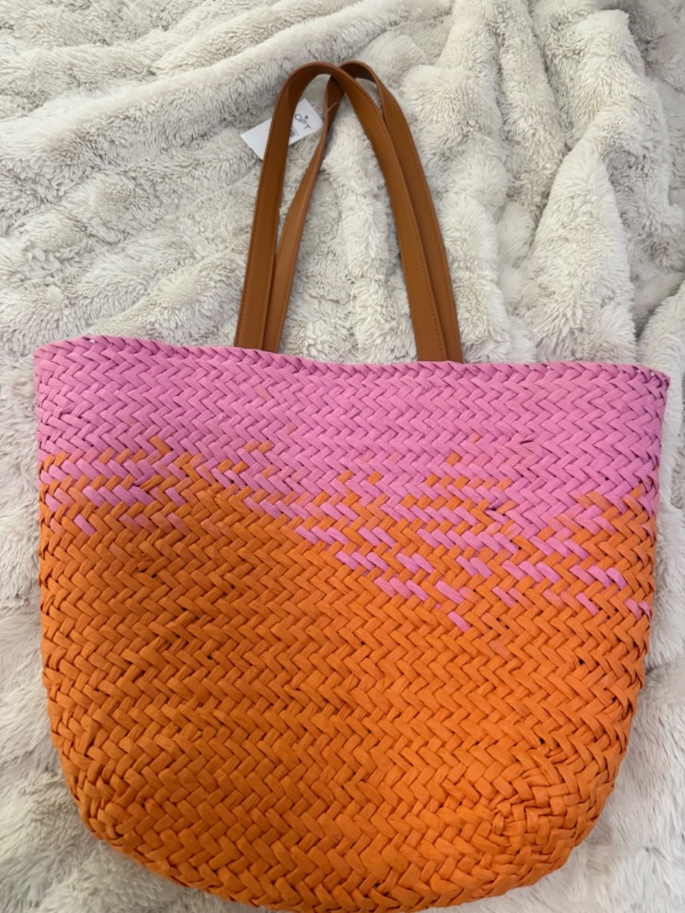 NWT LOFT Straw Tote - Picture 2 of 4
